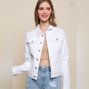 LOVE Tree White Denim jacket with silver buttons Women's size M